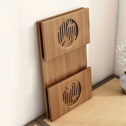 Versatile Bamboo Folding Table - Japanese Style, Perfect for Bedroom & Study, Durable Low-Rise Design with Smooth Finish