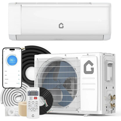 24000 BTU Mini Split Air Conditioner Heat Pump 19 SEER2 230V Ductless Inverter AC System with WiFi Cooling & Heating 1500 Sq. Ft