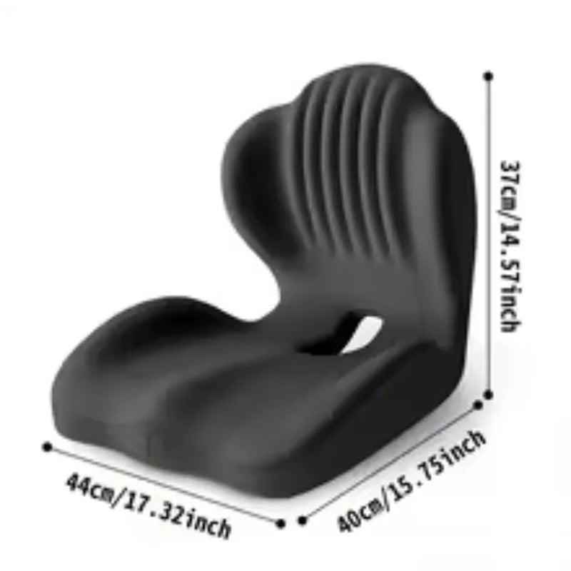 Memory Foam Lumbar Support Cushion - Ergonomic Back Pain Relief for Office Chair & Car Seat, Long Sitting Comfort