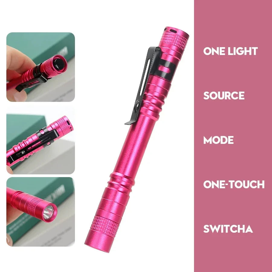 LED Flashlight Pen Light Mini Portable 1000 lumens 1 Switch Mode led flashlight For the dentist and for Camping Hiking Out
