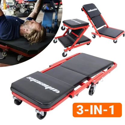 Dual-purpose foldable repair car reclining board repair stool Z-type repair car board repair work stool Auto repair beauty stool