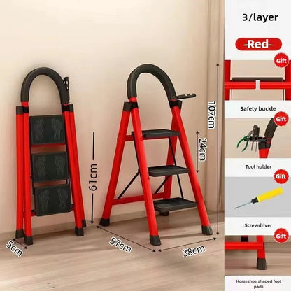 Ladder, zigzag ladder, folding ladder, three four five six step ladder, thickened carbon steel engineering ladder