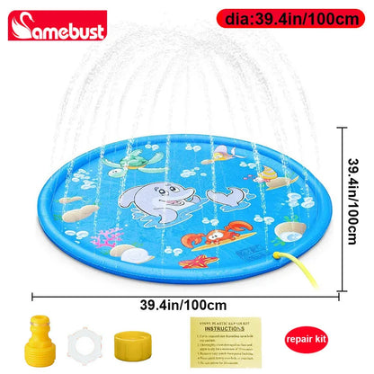 Children Play Spray Mat 100/170cm Beach Inflatable Water Sprinkler Pad Outdoor Game Toy Lawn Swimming Pool Mat Kids Toys