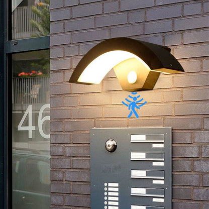 Semicircular Wall Lamp IP65 Waterproof Outdoor Wall Light with Sensor Garden Lights Street Corridor Stairs  Garden Porch