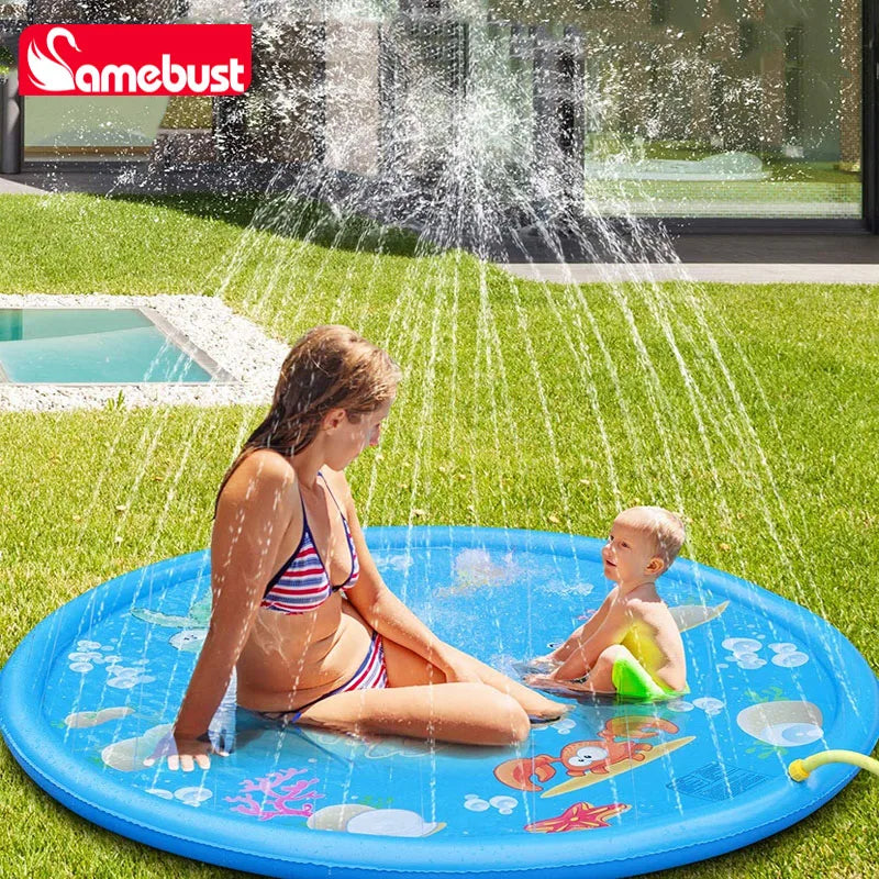 Camebust inflatable pvc water sprash mat outdoor water play sprinkler toy 59'