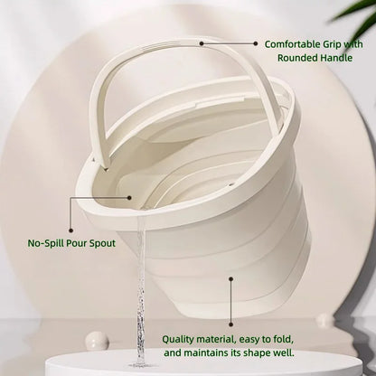 10L Collapsible Water Bucket with Handle Portable Foldable Pail for Fishing, Camping Travel, Easy Storage for Outdoor Daily Use