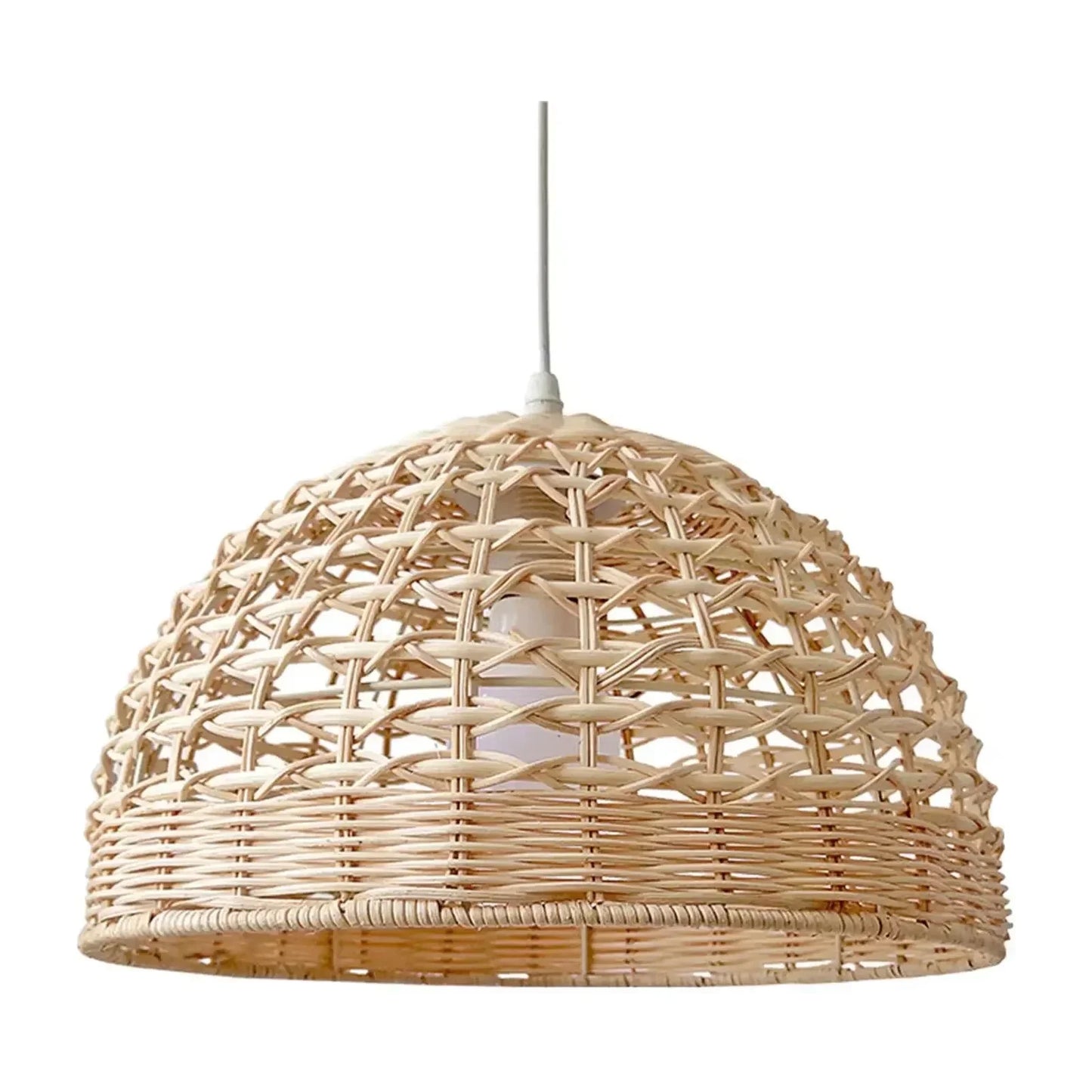 Rattan Chandelier Lampshade Natural Weaved Wicker Pendant Light for Home Restaurant Decor Rattan Hand-Woven Bamboo Lampshade