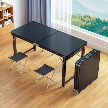Folding table stall foldable outdoor portable rectangular small table camping picnic night market folding table and chairs