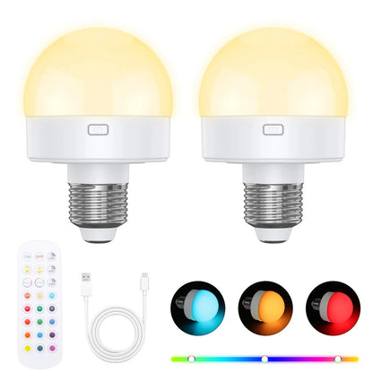 LED Night Light Rechargeable Light Bulbs 5V USB E27/E26 LED Lamp RGB Led Bulb Night Lights Remote Control Lighting Home Decor