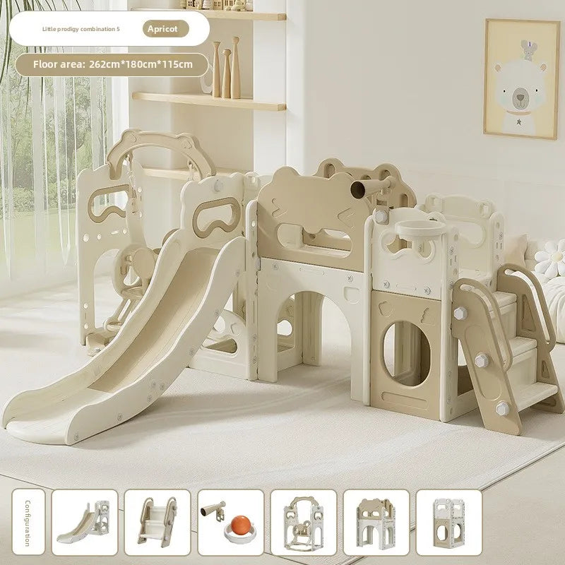 Indoor Home Kids Slide Toddler Baby Soft Climbing Frame Swing Foldable Easy Assembly Safe Non Slip Plastic Playset Play Toy