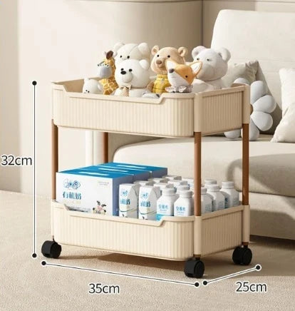 Mobile Storage Rack Trolley Kitchen Bathroom Bedroom Multi Storey Snacks Storage Rack with Wheels Organizer Home Accessories
