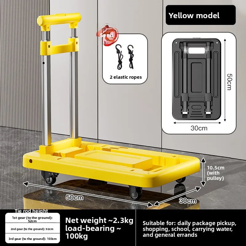 Folding Collapsible Garden Cart Portable Heavy Duty Utility Wagon Shopping Luggage Trolley Hand Truck Home Yard Outdoor Wagon