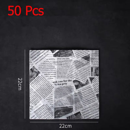 50 Pcs Parchment Paper Sheets Sandwich Wrap Wax Paper Deli Wax Paper Sheets Grease Resistant Tray Basket Liners Newsprint Paper