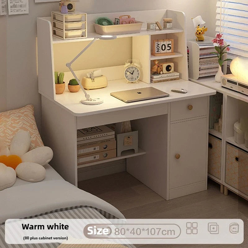Desk, bookshelf, integrated computer desk, home bedroom, small table for students to learn to write