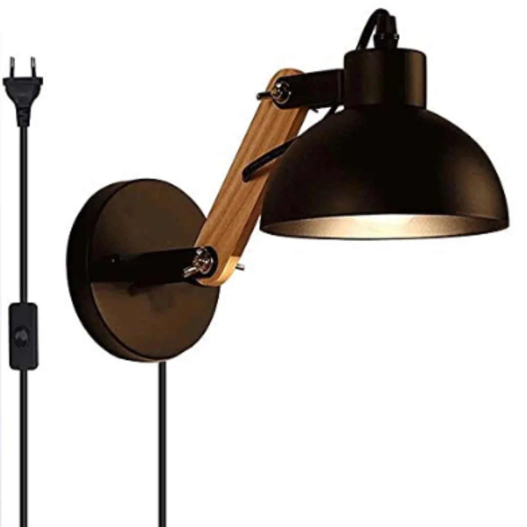 LED Wall Lamp Nordic Bedside Bedside Iron Wood Wall Lights Practical Adjustable Reading Study Lighting New Home Decors Sconces
