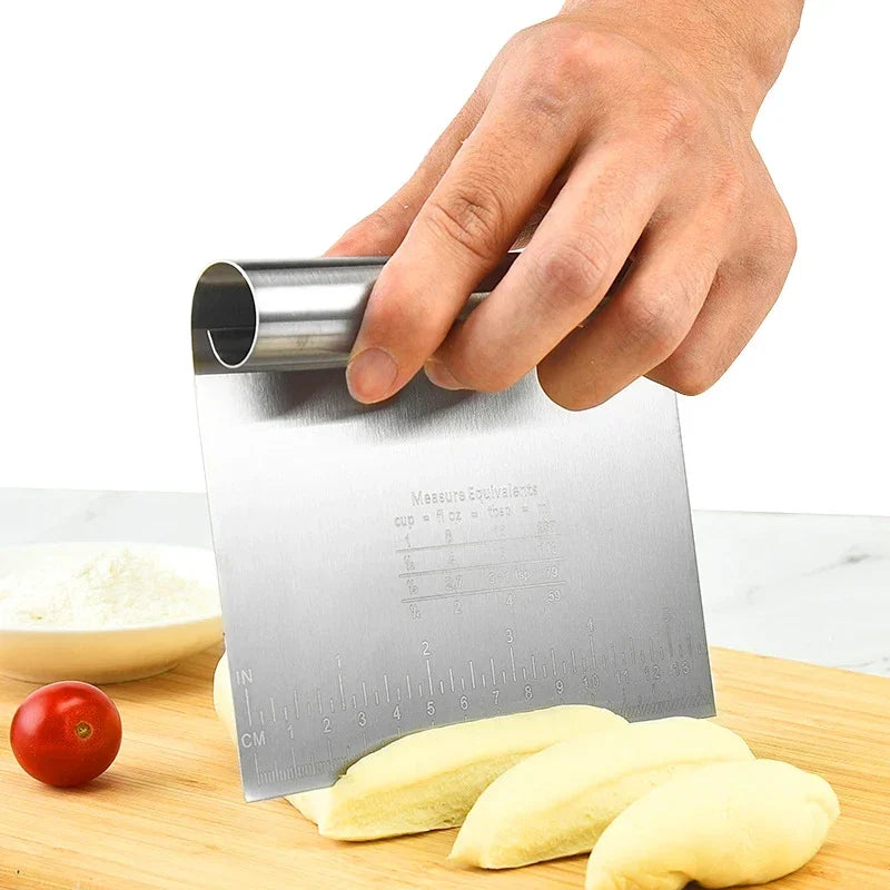 6"/8" Stainless Steel Cake Scraper DIY Dough Pastry Spatulas Buttercream Edge Smoother Cake Decorating Tools Baking Accessories
