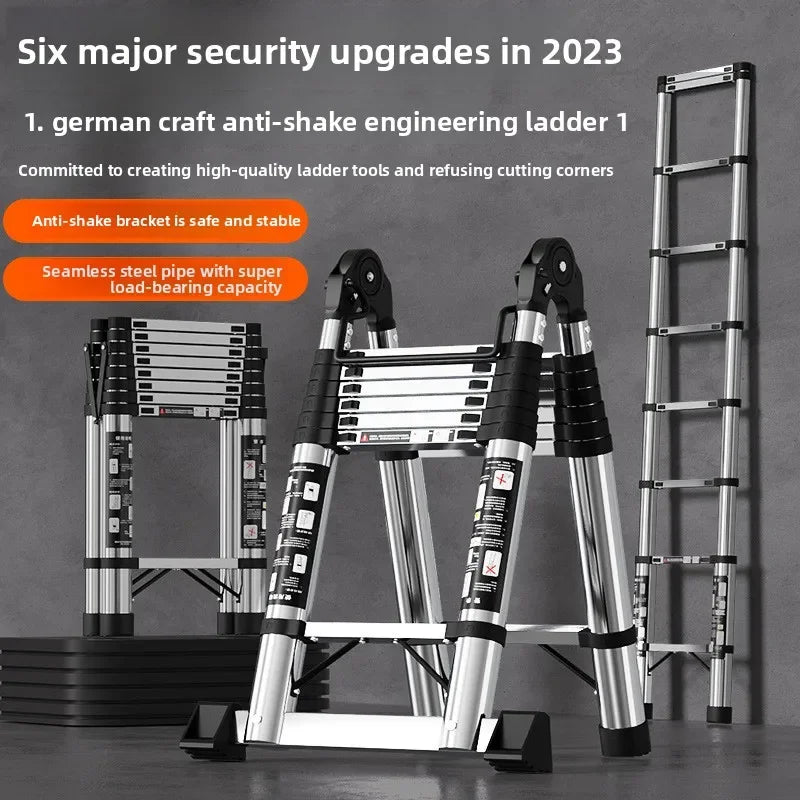Stainless steel telescopic ladder Multifunctional  herringbone ladder Portable folding ladder Bamboo ladder Lifting ladder