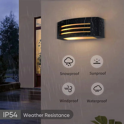 Aluminum Black Grille Wall Sconces E27 Base IP54 Waterproof Outdoor Wall Lamp  Balcony Courtyard Porch Hallway Corridor Lighting