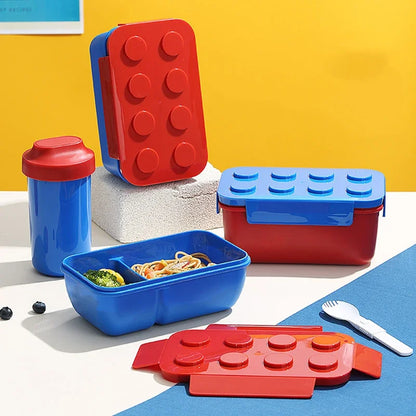 Creative Building Blocks Lunch Box Food Grade PP Picnic Fruit Salad Bento Box Student School Office Microwave Oven Meal Box