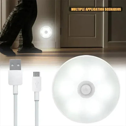 3pcs Motion Sensor LED Night Light USB Rechargeable Night Lamp For Kitchen Cabinet Wardrobe Lamp Staircase Wireless Closet Light