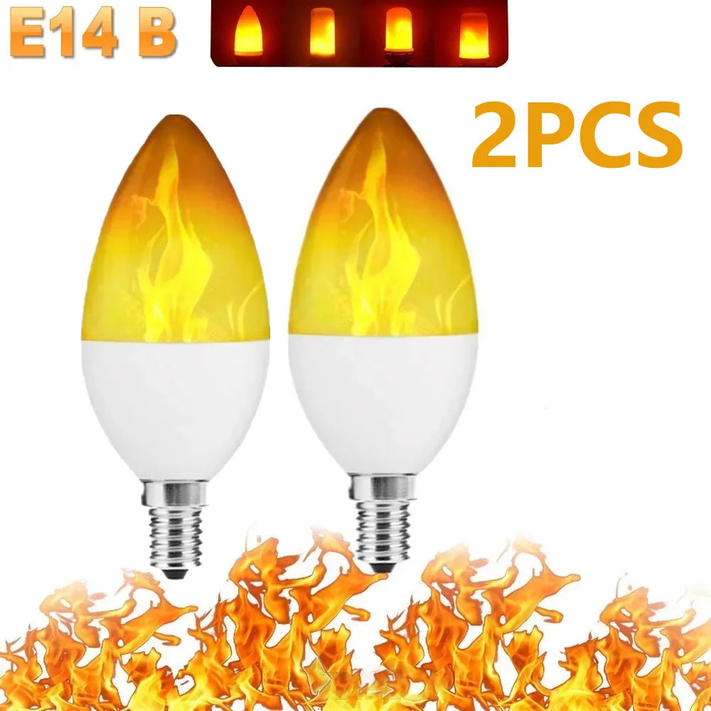 2PCS E14 Led Simulated Flame Bulbs 9W AC85-265V Luces Home Electronic Accessories Lamp Flame light Effect Bulbs Lampada