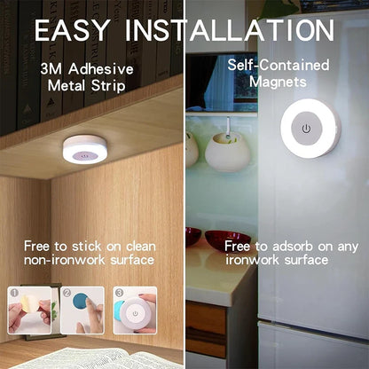 Stick Tap Push Touch Lamp Portable Lamps LED Night Light 3 Color Dimmable USB Rechargeable Battery
