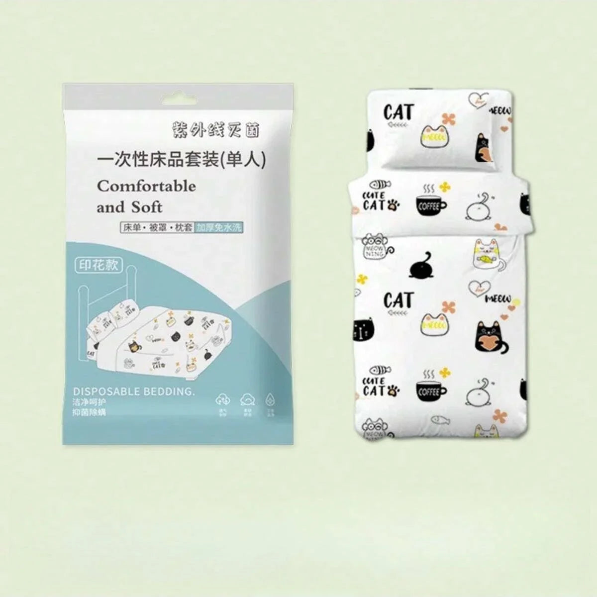 4 Pcs Disposable Bed Sheets King Size, Disposable Fitted Sheets Travel Bedding Cover for Hotel, Disposable Travel Sheet
