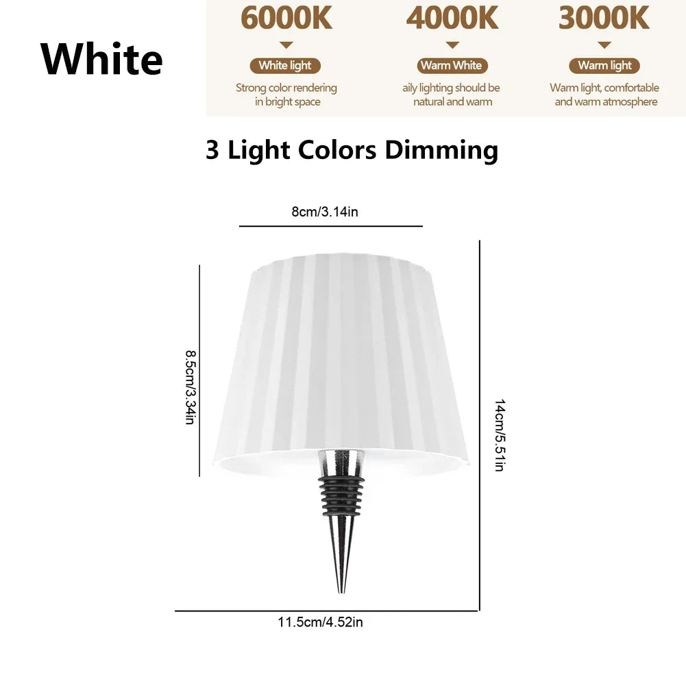 Wine Bottle LED Wireless Table Lamp 2000mAh 7 Colors Dimmable RGB USB Rechargeable Dining Table Lights Beverage Lamp Top touch