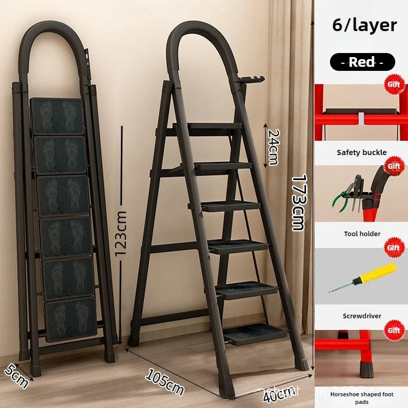 Ladder, zigzag ladder, folding ladder, three four five six step ladder, thickened carbon steel engineering ladder