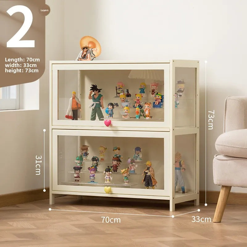 Figure Lego Display Cabinet Household Cream Wind Dustproof Acrylic Transparent Model Toy Blind Box Display Cabinet