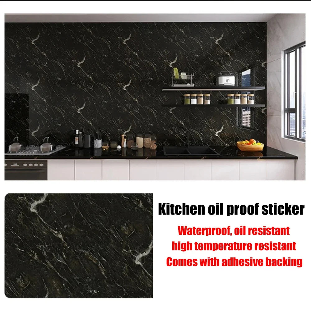 40cm New Kitchen Oil-proof Wall Stickers Self-adhesive Stain-resistant High Temperature Kitchen Countertop Protective Wallpaper