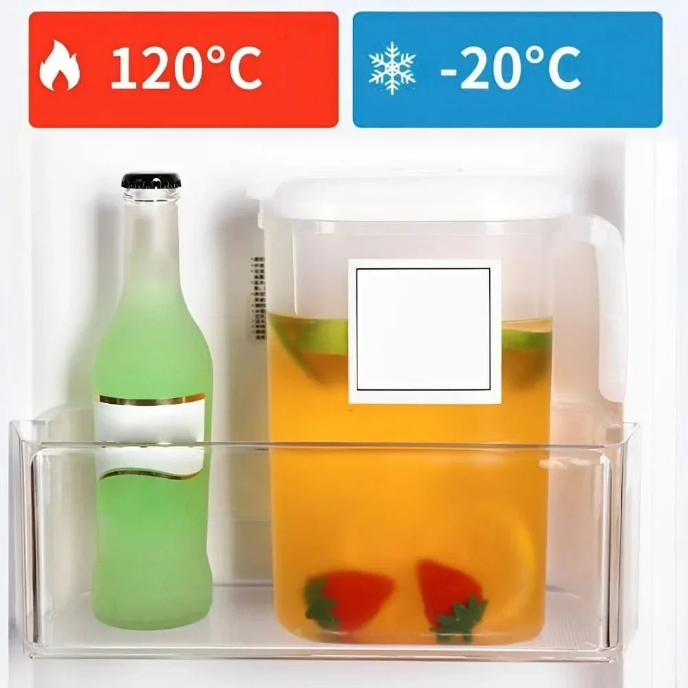 Plastic Fridge Jug with Filter Lid, Plastic Water Pitchers with Handle, Heat Resistant Water Jug, Large Capacity Juice Pitcher