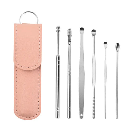 Effective 6Pcs Earwax Cleaning Tool with Spiral Earpick and Ear Curette, Ear Care Tool for Daily Use