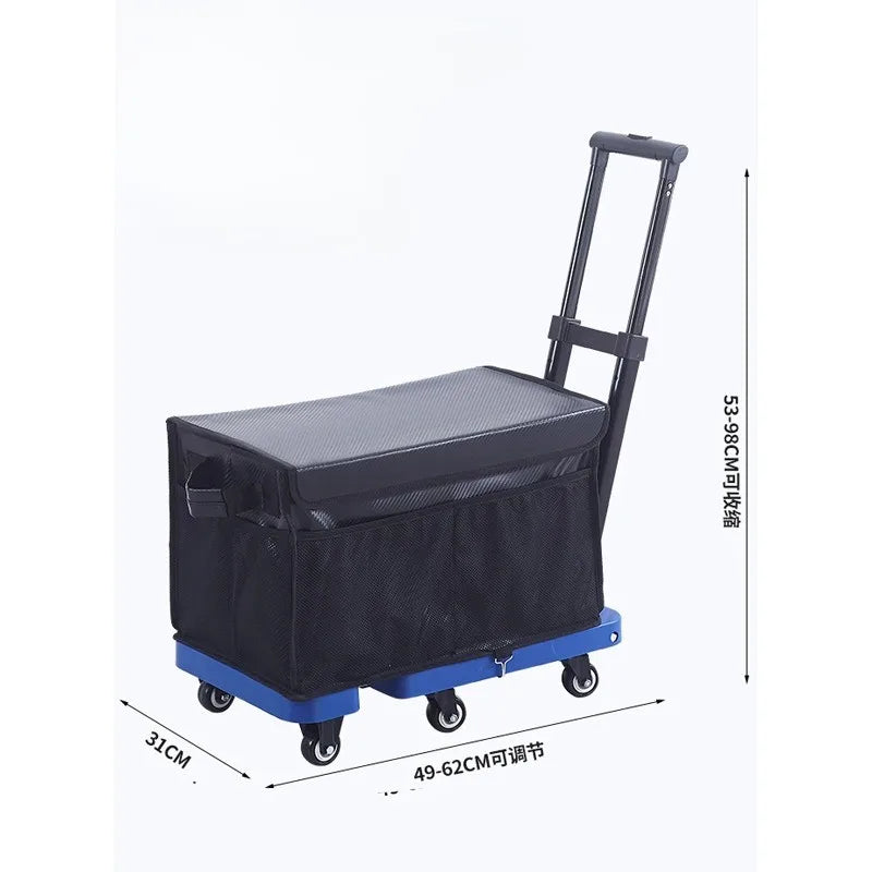 Folding trolley portable pull truck folding moving luggage flatbed cart shopping cart