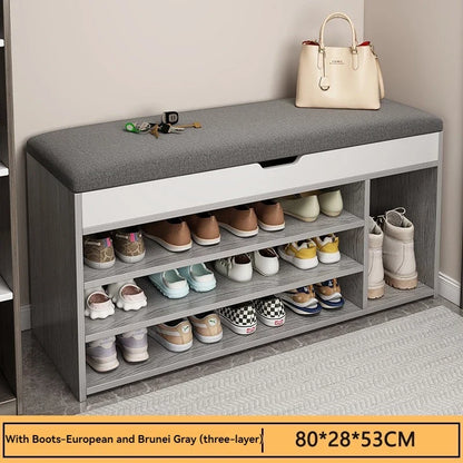 Entrance panel entrance, entrance hall, shoe wearing stool, entrance for sitting, long stool, shoe cabinet, shoe rack integrated