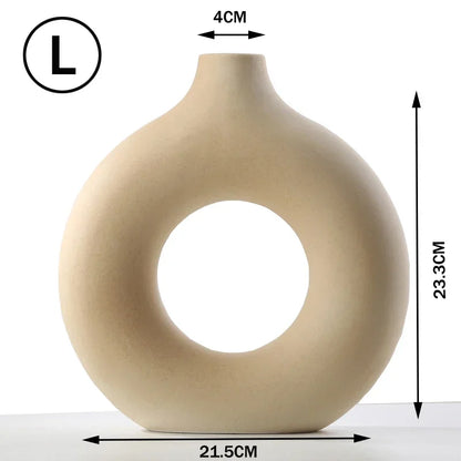Nordic Style Flower Vase Morandi Geometric Vase Ceramic Art Crafts Bedroom Living Room Desktop Decoration Vase Decoration Home