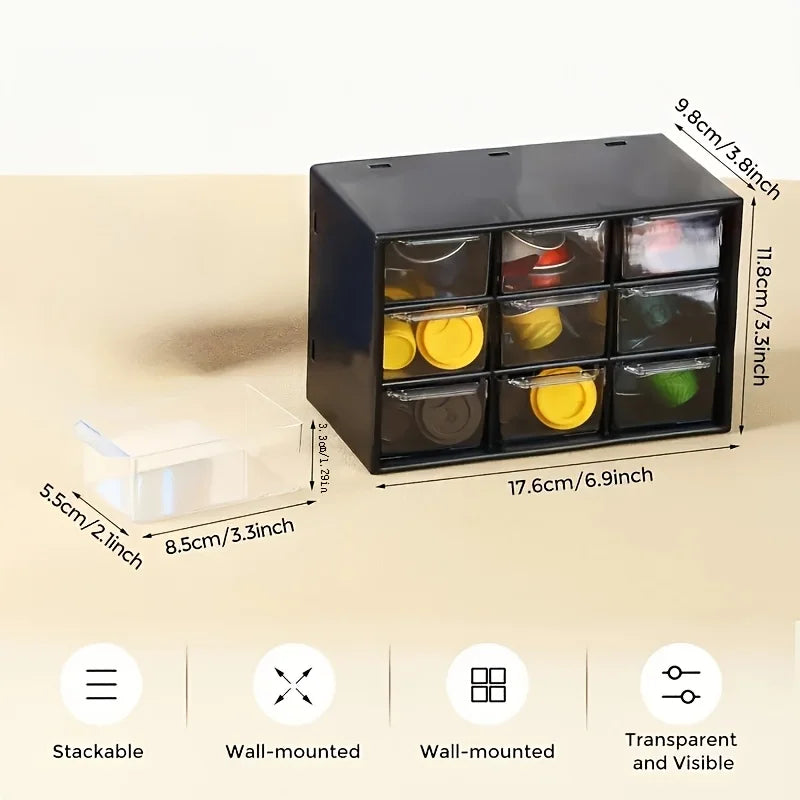 Dustproof Multi-Grid Desktop Drawer Organizer - Portable Storage Box for Jewelry, Cosmetics, Desk Drawer Organizer Box