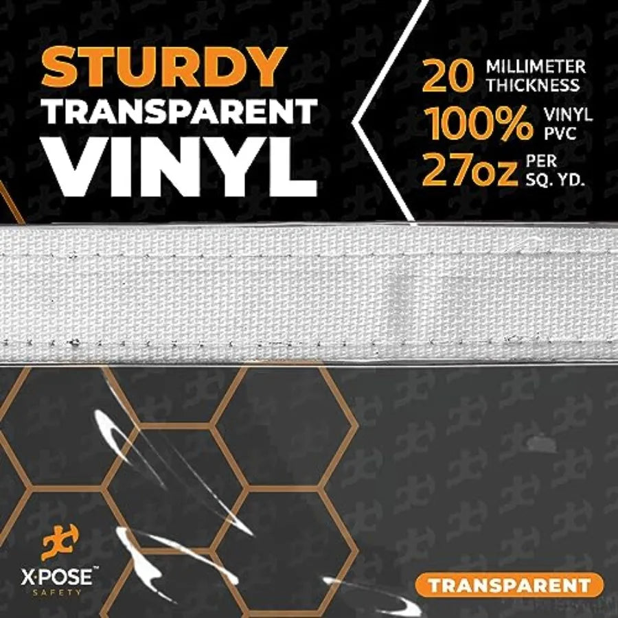 4' x 6' Clear Vinyl Tarp - Super Heavy Duty Transparent Waterproof PVC Tarpaulin with Brass Grommets - for Patio Enclosure Camp