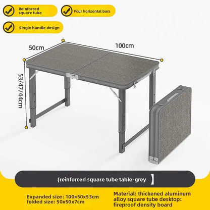 Folding table stall foldable outdoor portable rectangular small table camping picnic night market folding table and chairs