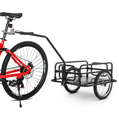 Bike Cargo Trailer Bicycle Carrier Shopping Luggage Storage Cart with Hitch