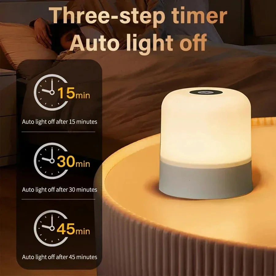 Dimmable Touch Night Light Rechargeable Remote Control Night Light RGB Table Lamp Ambient Light for Bedroom Living Room