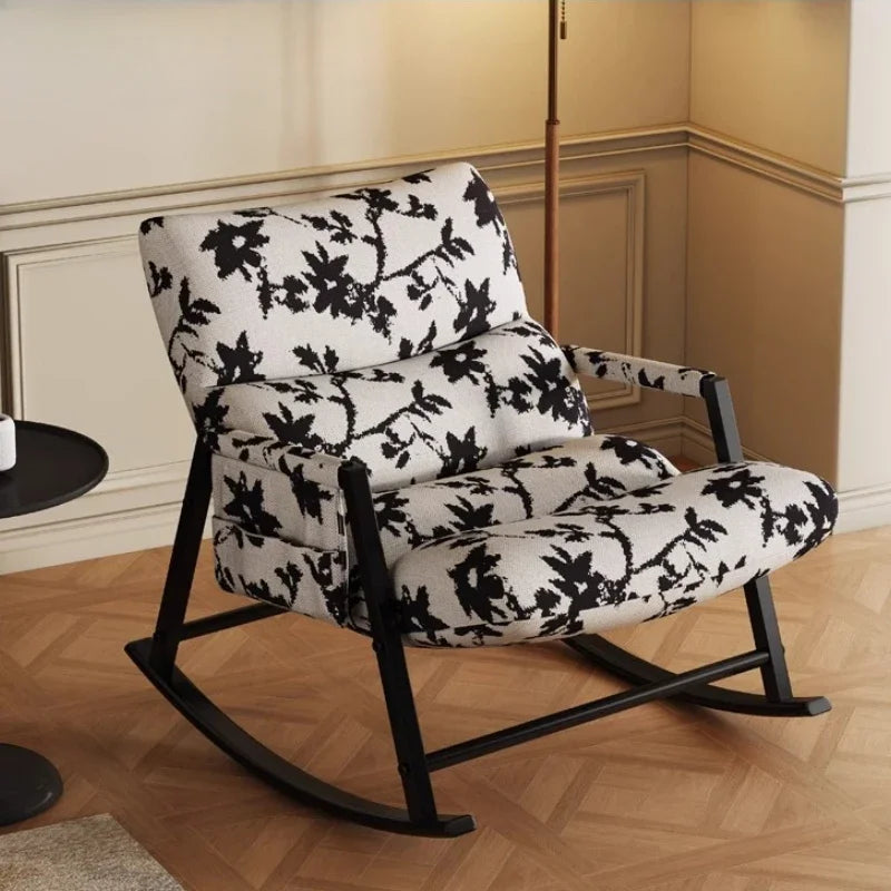 Ink Rocking Chair Adult Reclining Chair Adult Sleeping Home Living Room Lazy Sofa Balcony Leisure Single Rocking Chair