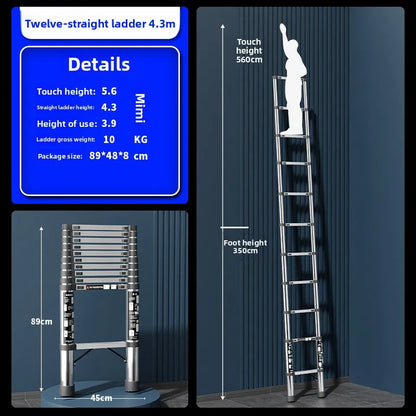 Stainless steel telescopic ladder Multifunctional  herringbone ladder Portable folding ladder Bamboo ladder Lifting ladder