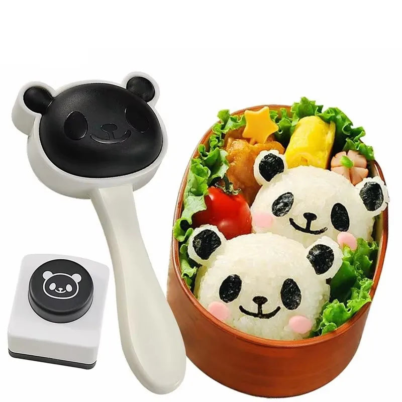 1 Set Japanese Bento Panda Sushi Mold Kit with Seaweed Nori Punch Creative Sushi Maker Mold Kitchen Rice Mold Set YY008