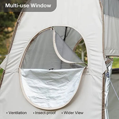 Pop Up Shower Tent with Mesh Window Portable Toilet Privacy Tent 6.9 Feet Removable Rain Cover/UPF 50+
