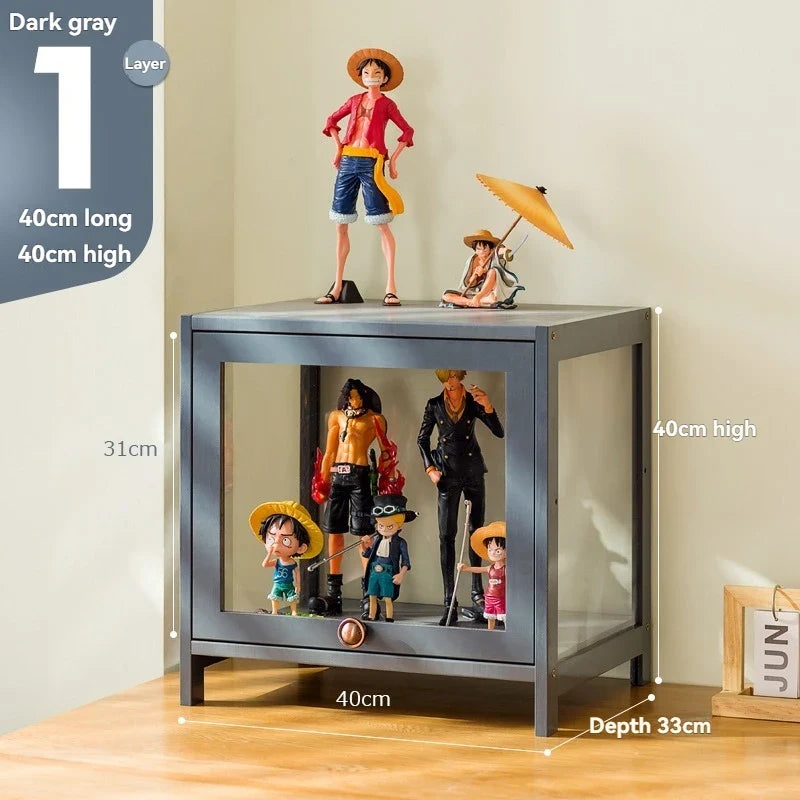 Handmade display cabinet, imitation glass transparent dustproof display cabinet, Lego toy acrylic storage box, bookshelf shelf