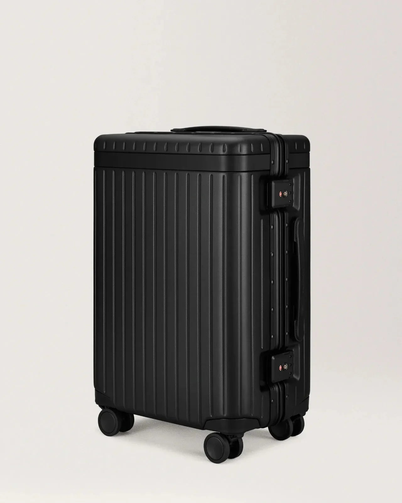 Carl Friedrik Carry-On Black Luggage Hard Shell Suitcase TSA Lock Spinner