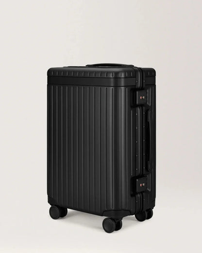 Carl Friedrik Carry-On Black Luggage Hard Shell Suitcase TSA Lock Spinner