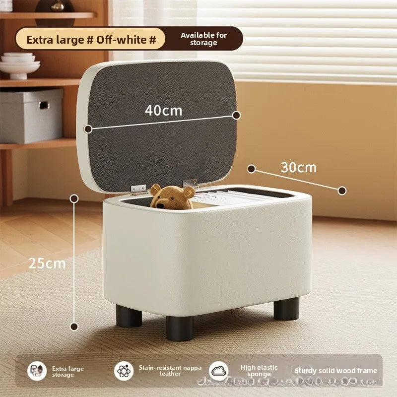 Shoe Cabinets Shoe Stool Upholstered Shoe Bench Storage Ottoman Seat Entryway Hallway Living Room Soft Padded Faux Leather