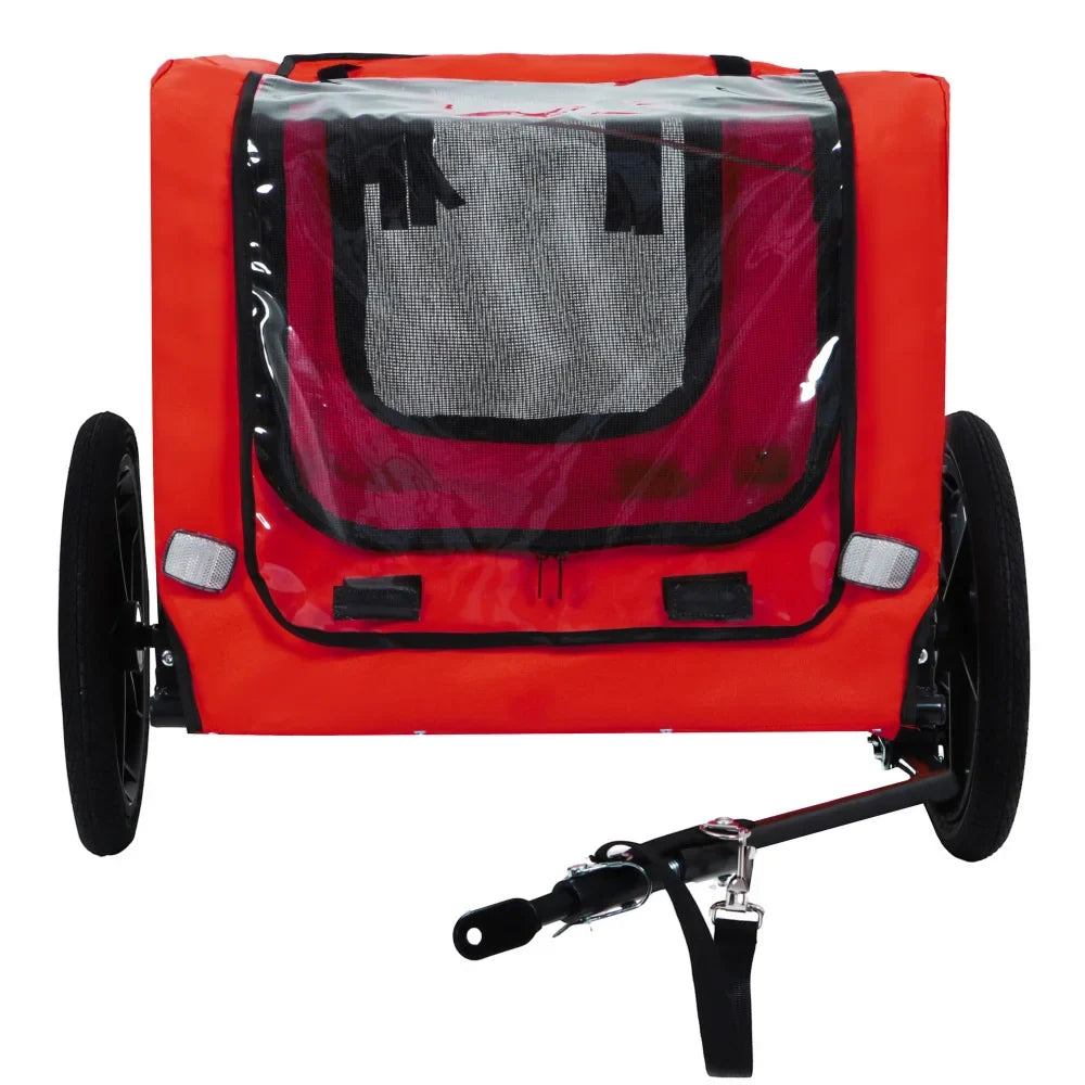 Dog Bike Trailer Pet Cart for Bicycle Easy Folding Quick Release Wheels Non-Slip Floor Internal Leash Small Medium Pets